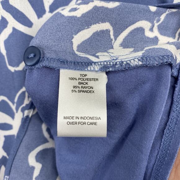 Fortune + Ivy Stitch Fix Women 2XL Top Blue Floral Boho Tie Neck Pullover NWT - Picture 7 of 10